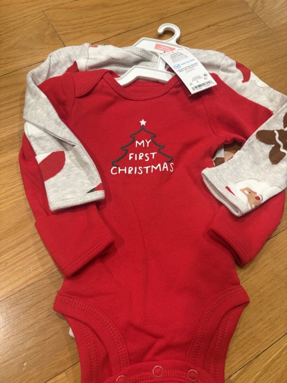 Carter’s Size Newborn My First Christmas Bodysuit Set with Reindeer